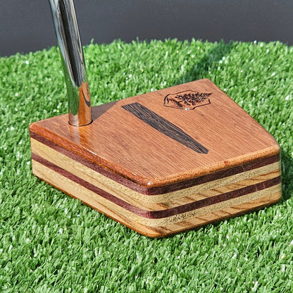 Osage Orange exotic wood golf putter with multilayer body