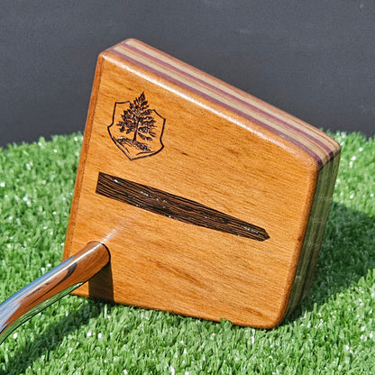 Osage Orange exotic wood golf putter with multilayer body