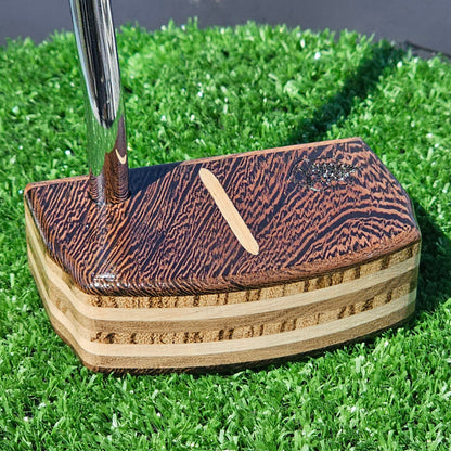 Wenge Woodwin putter with multiwood body and wood inlay alignment