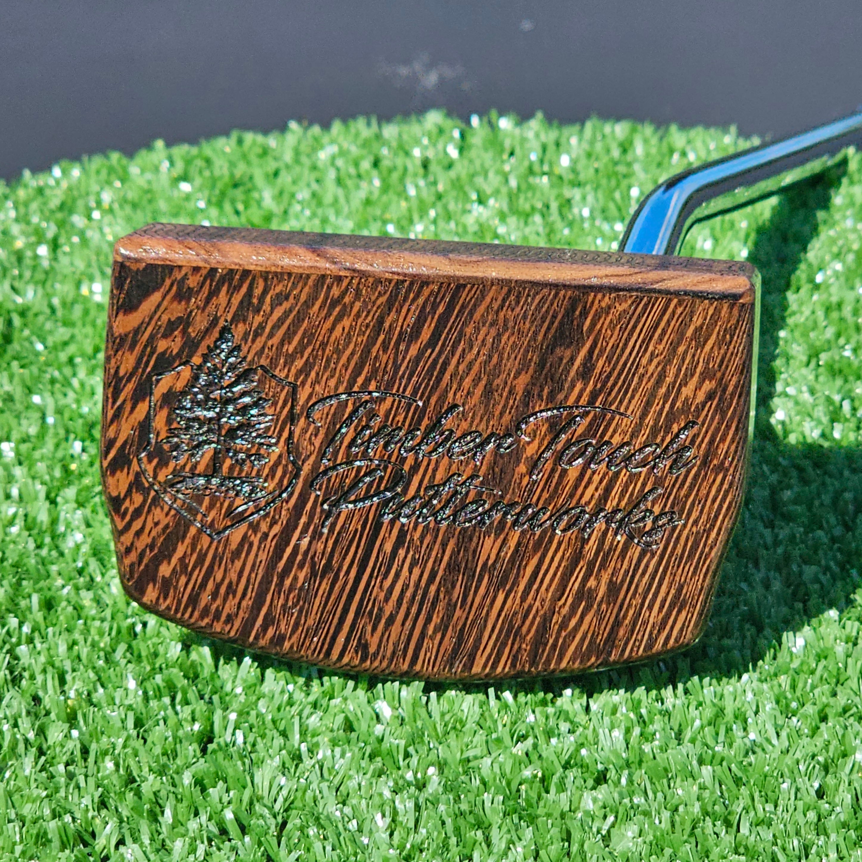 Wenge Woodwin putter with multiwood body and wood inlay alignment