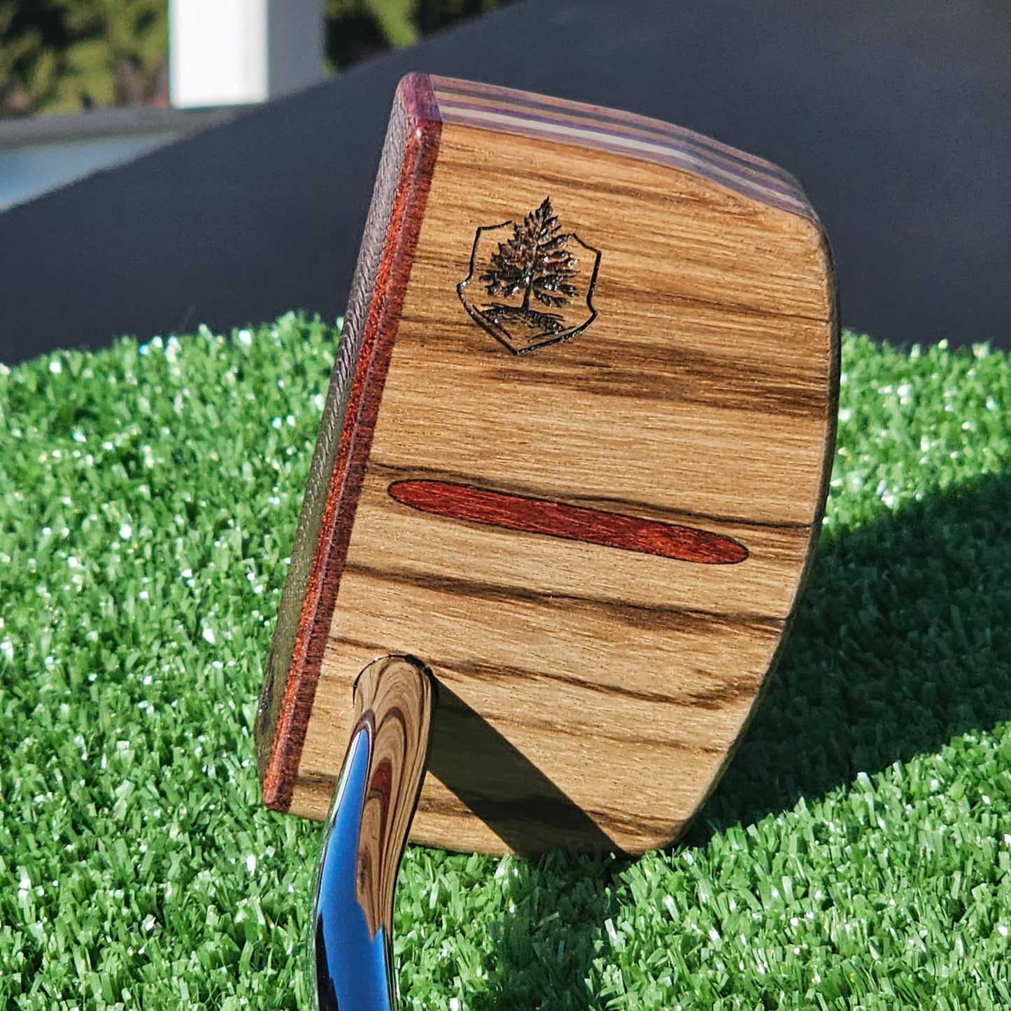 Zebrawood exotic wood putter with awesome layered body