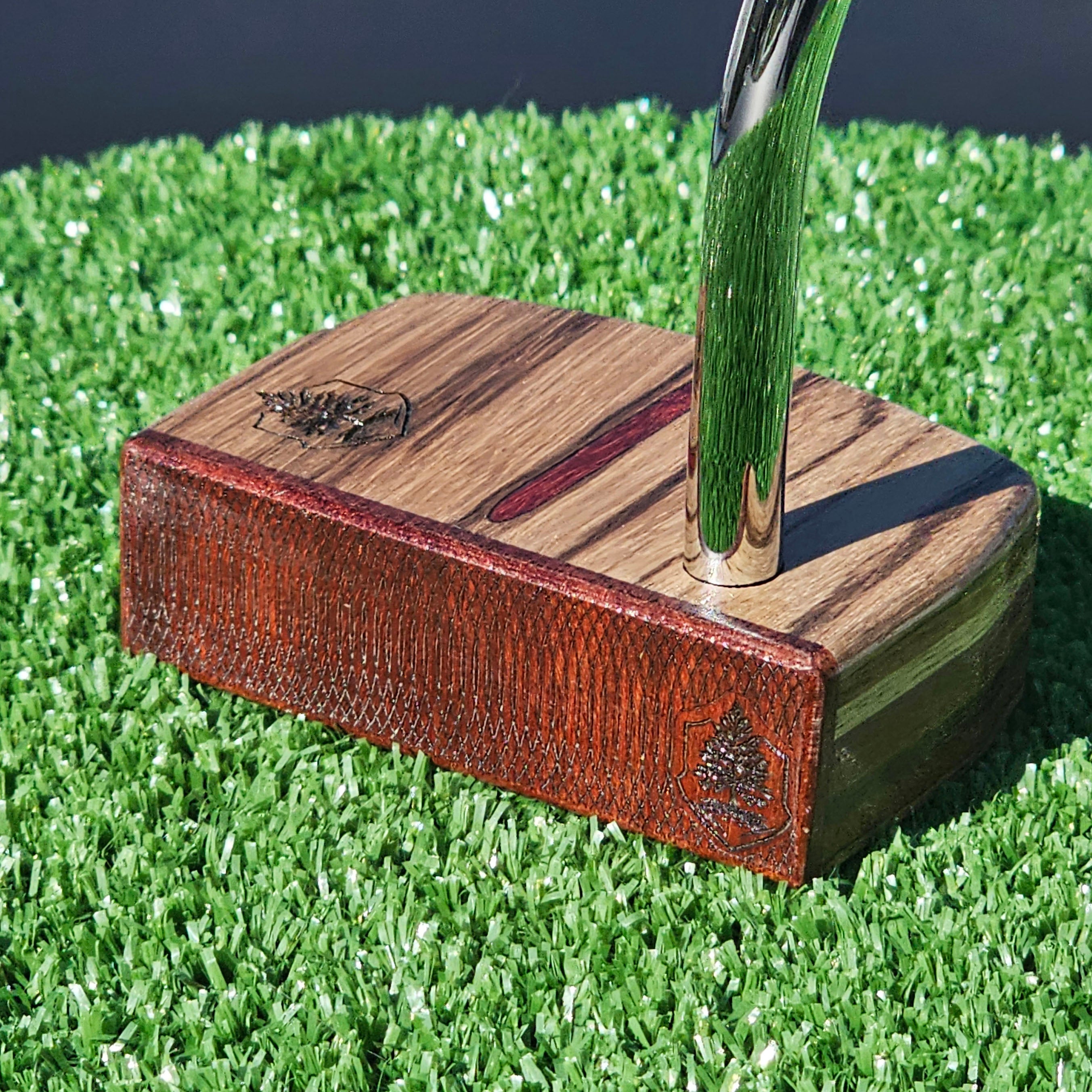 Zebrawood exotic wood putter with awesome layered body