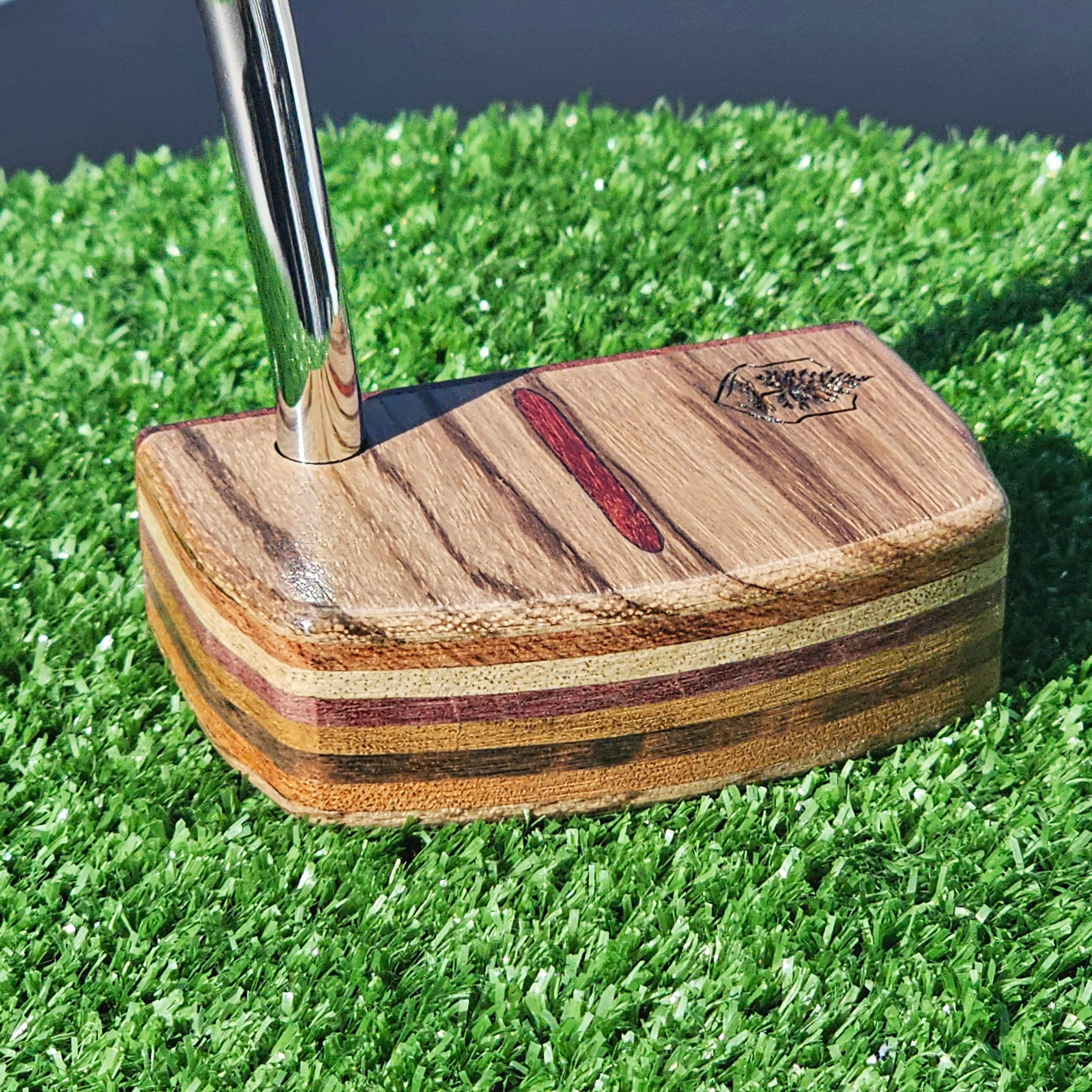 Zebrawood exotic wood putter with awesome layered body