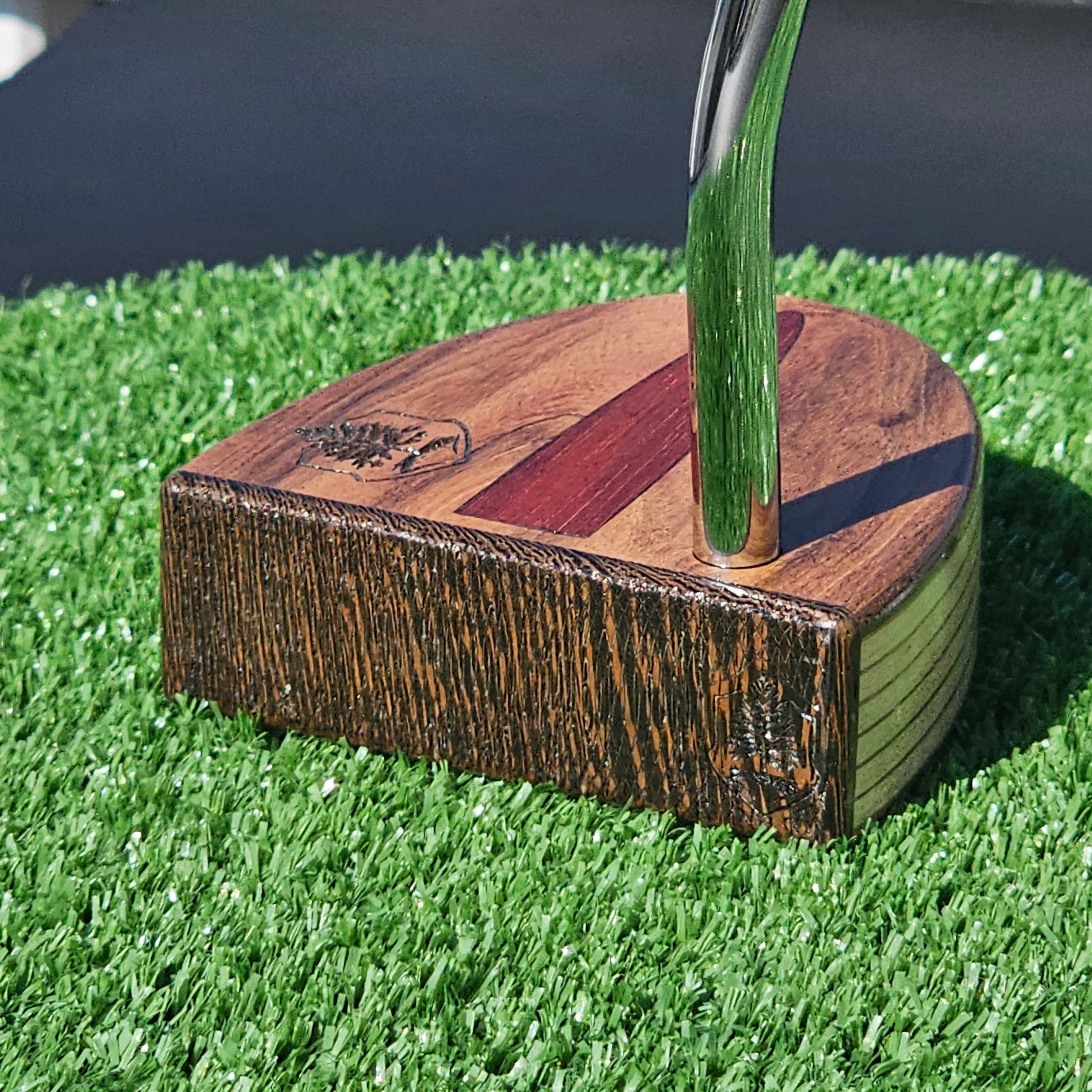 Rosewood and Wenge putter with Padauk inlay