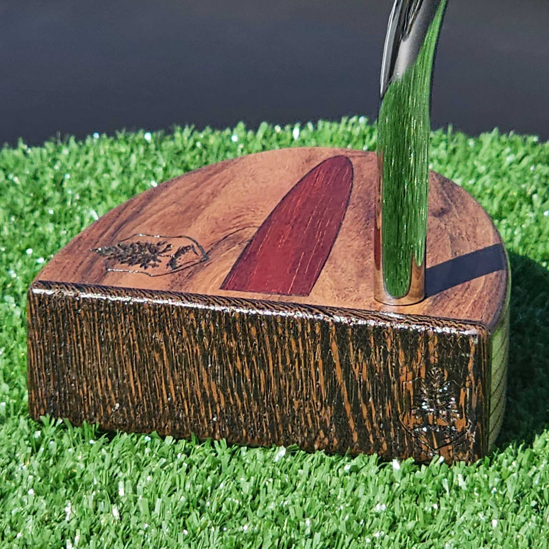 Rosewood and Wenge putter with Padauk inlay