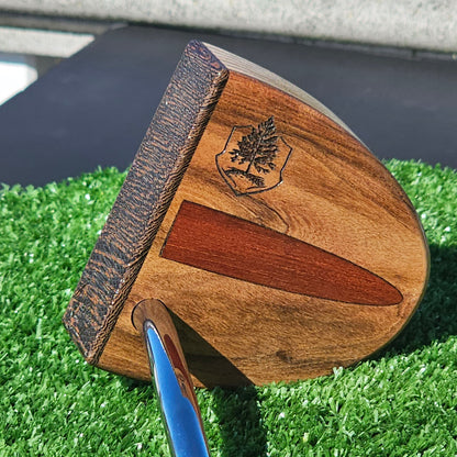 Rosewood and Wenge putter with Padauk inlay