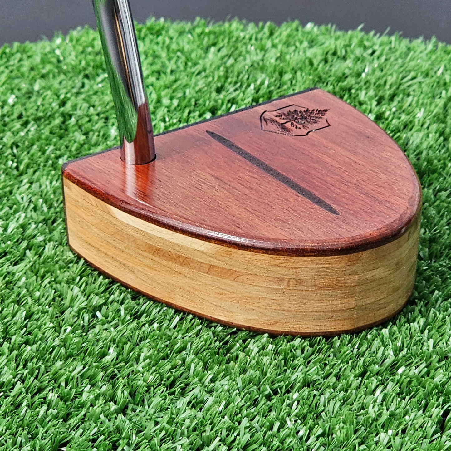 Padauk and Wenge exotic wood Woodford putter with layered body