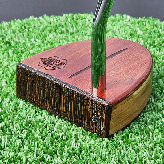 Padauk and Wenge exotic wood Woodford putter with layered body