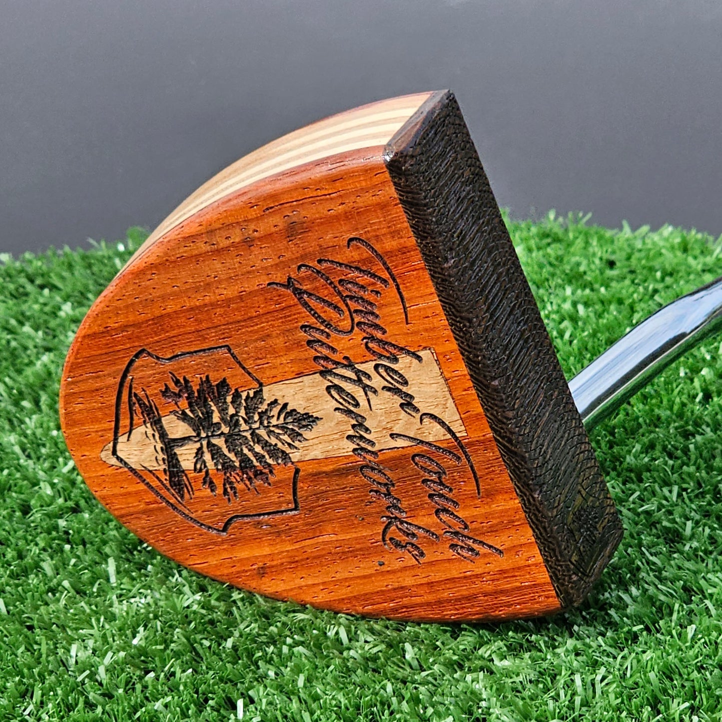 Padauk and Wenge exotic wood Woodford putter with layered body