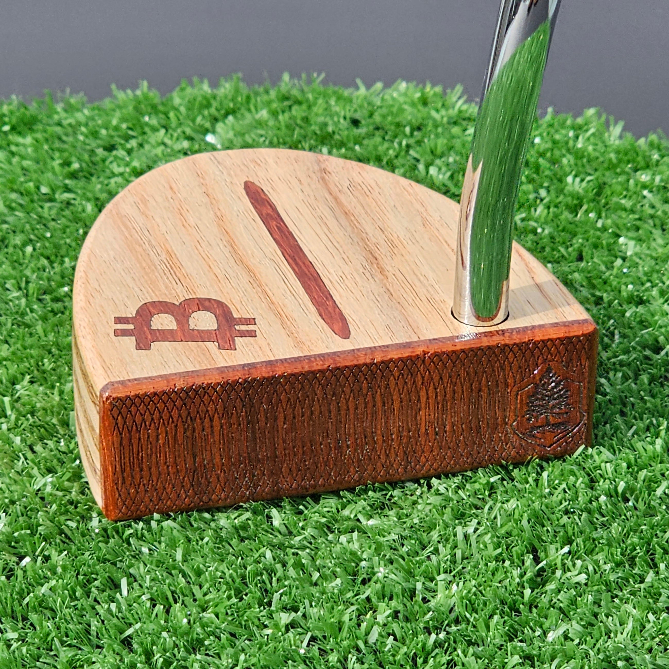 Bitcoin Specialty Canarywood and Padauk wood putter