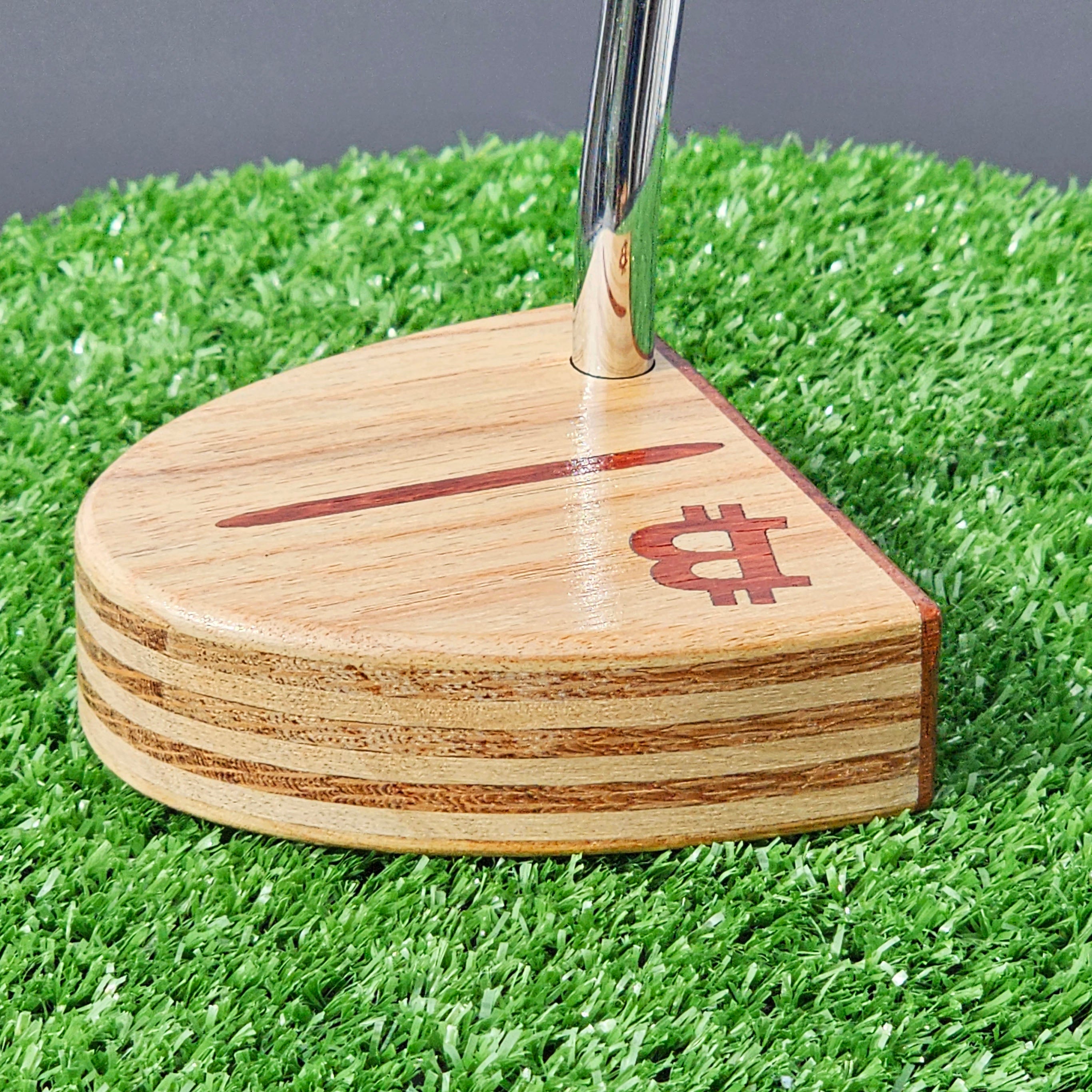 Bitcoin Specialty Canarywood and Padauk wood putter