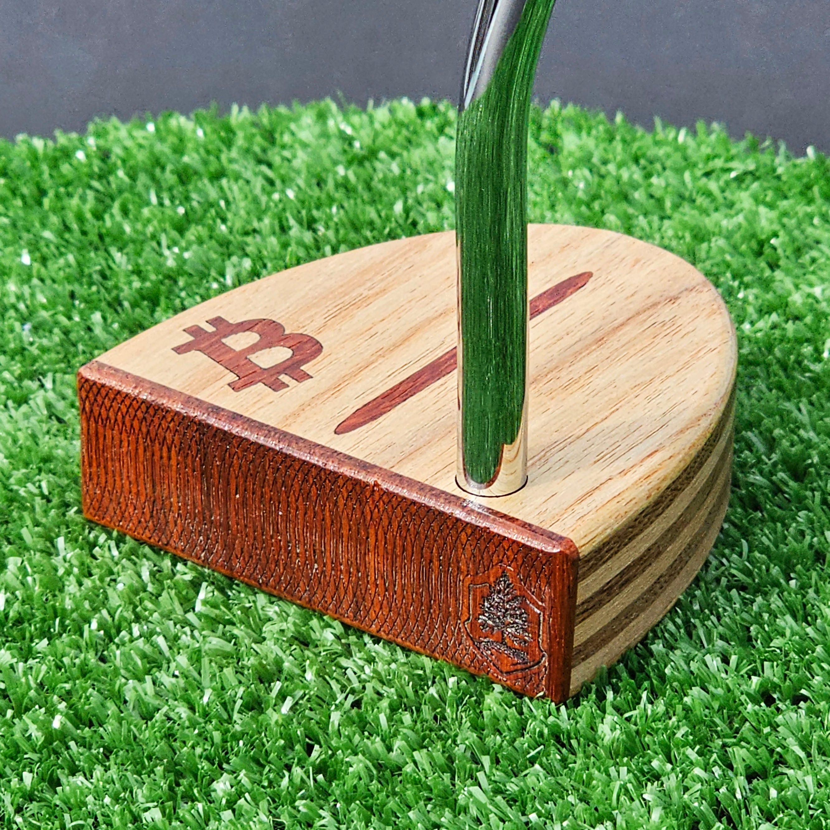 Bitcoin Specialty Canarywood and Padauk wood putter