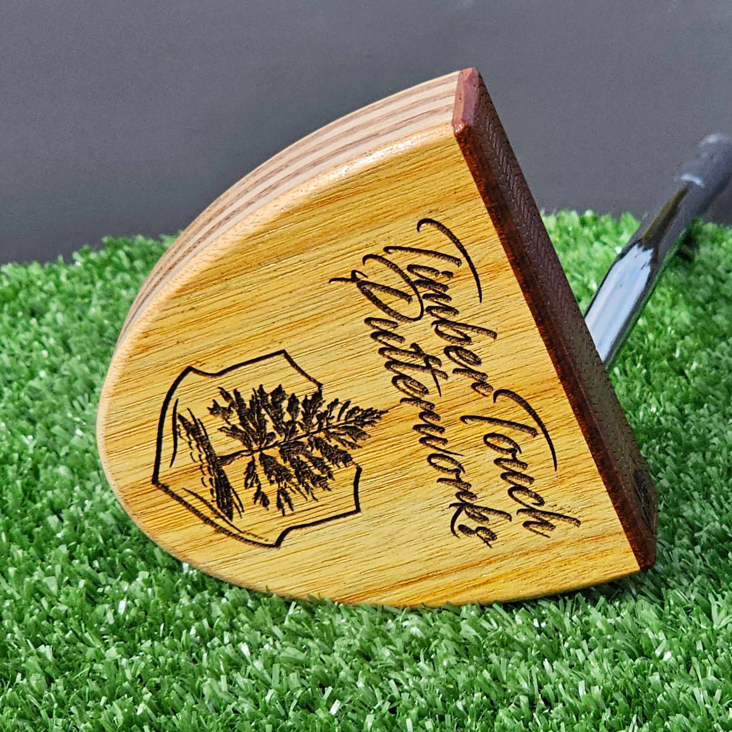 Bitcoin Specialty Canarywood and Padauk wood putter