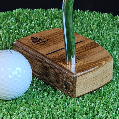 Bolivian Rosewood and Tigerwood putter with oak body Woodwin putter