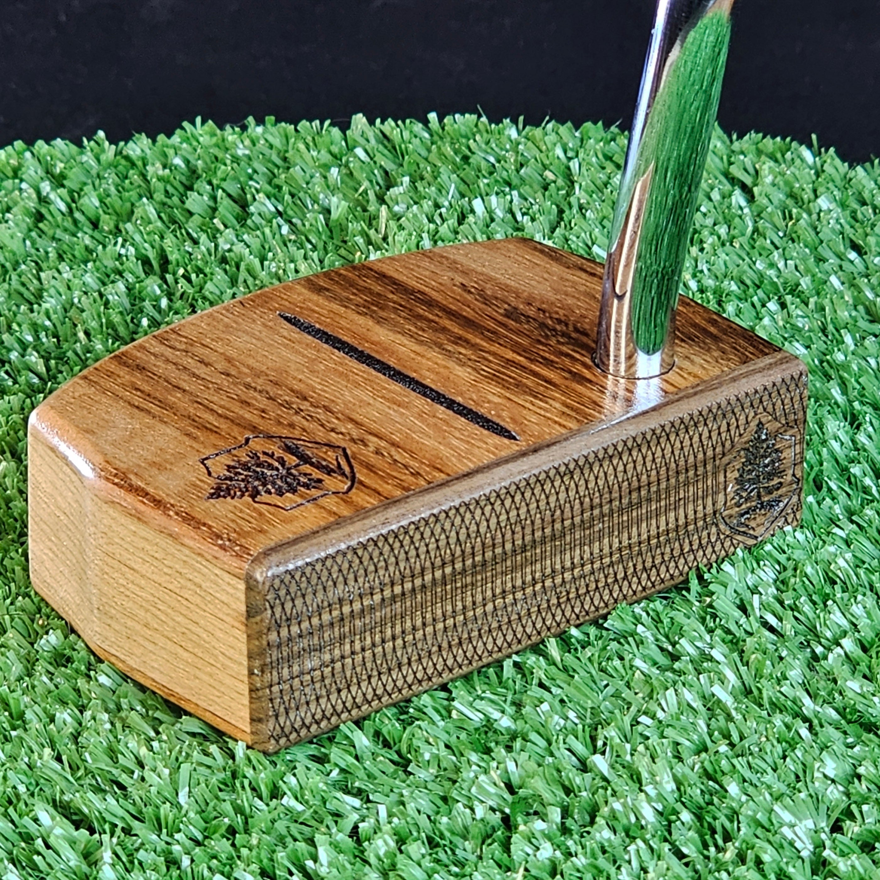 Bolivian Rosewood and Tigerwood putter with oak body Woodwin putter