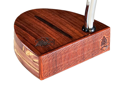 Padauk and Cedar wood Woodford style putter with Wenge wood inlay