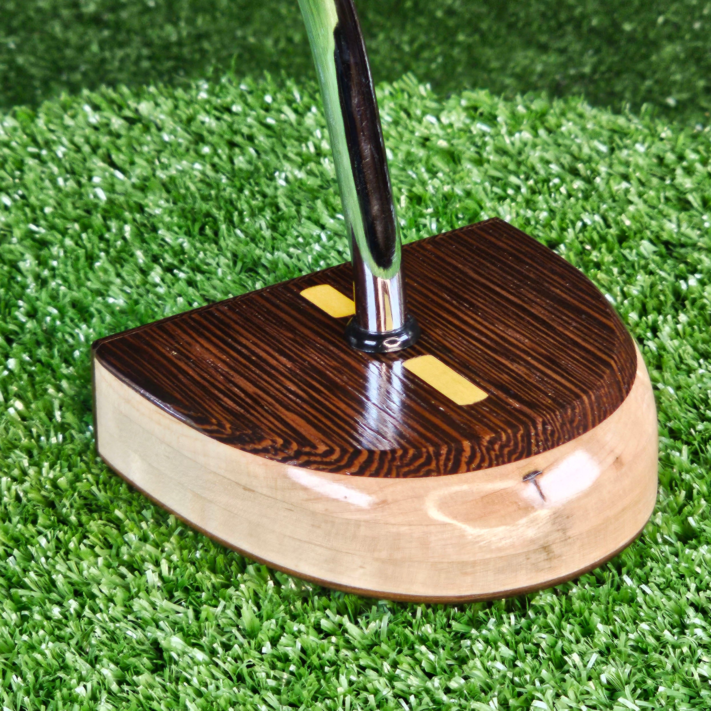 Fatty Style Wenge exotic wood center shaft putter with Curly Maple body