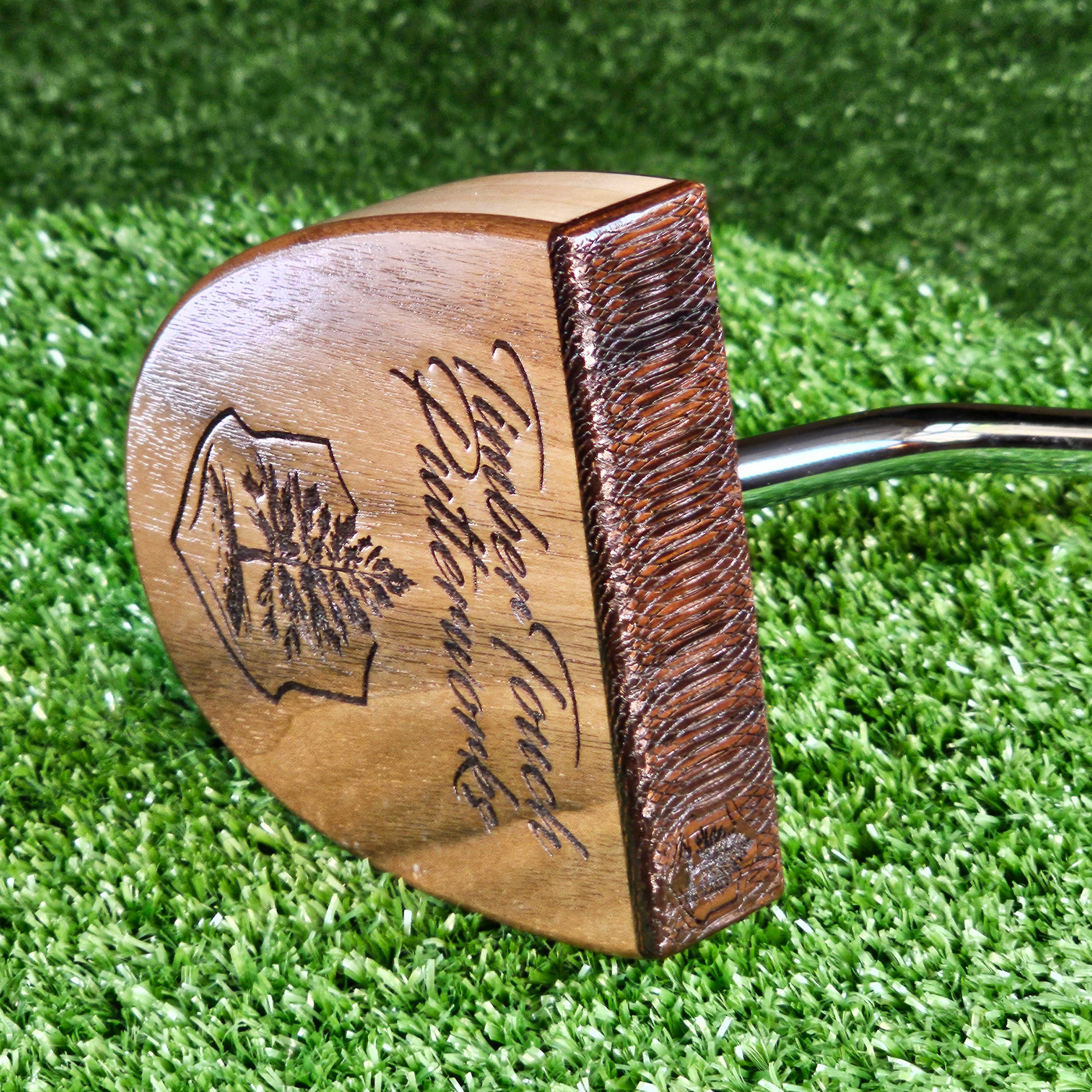 Fatty Style Wenge exotic wood center shaft putter with Curly Maple body