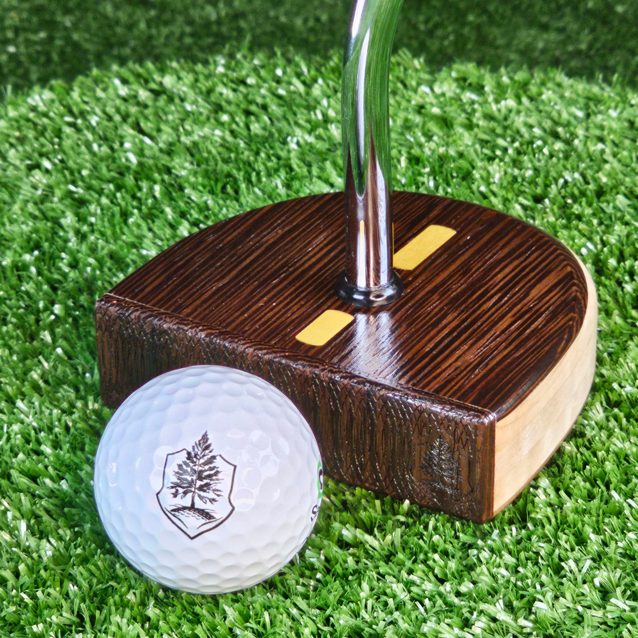 Fatty Style Wenge exotic wood center shaft putter with Curly Maple body