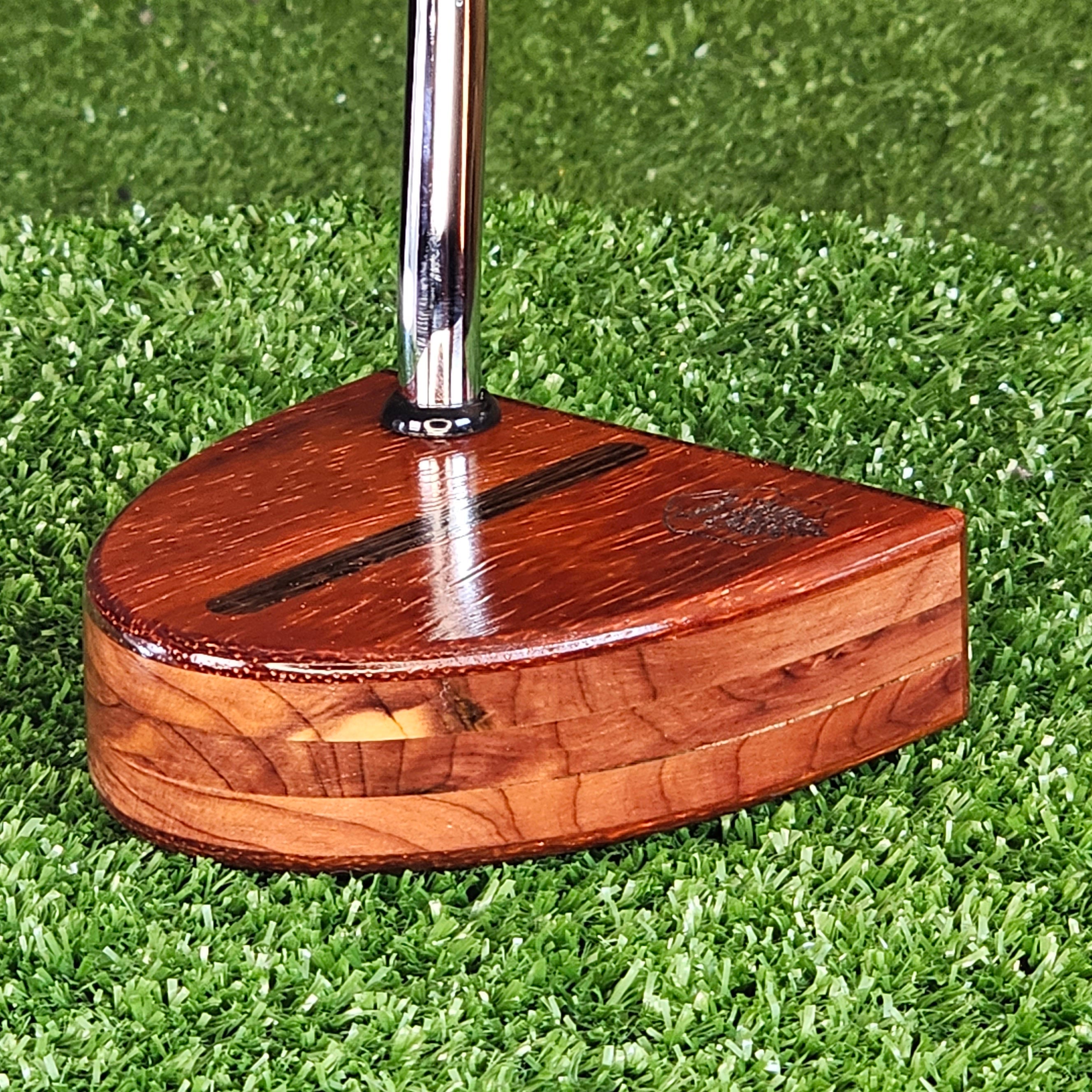 Padauk exotic wood putter with Red Cedar body Woodford golf putter