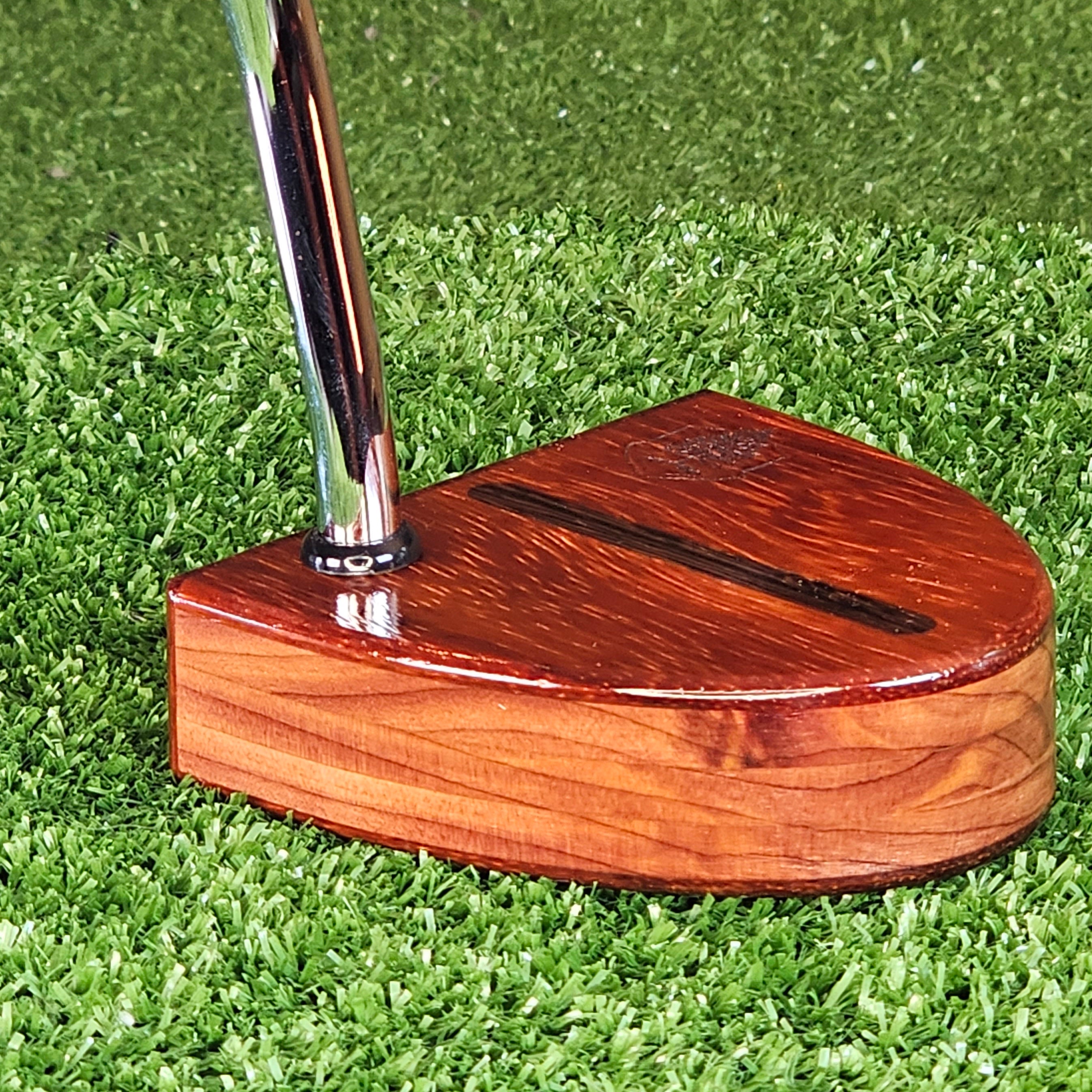 Padauk exotic wood putter with Red Cedar body Woodford golf putter