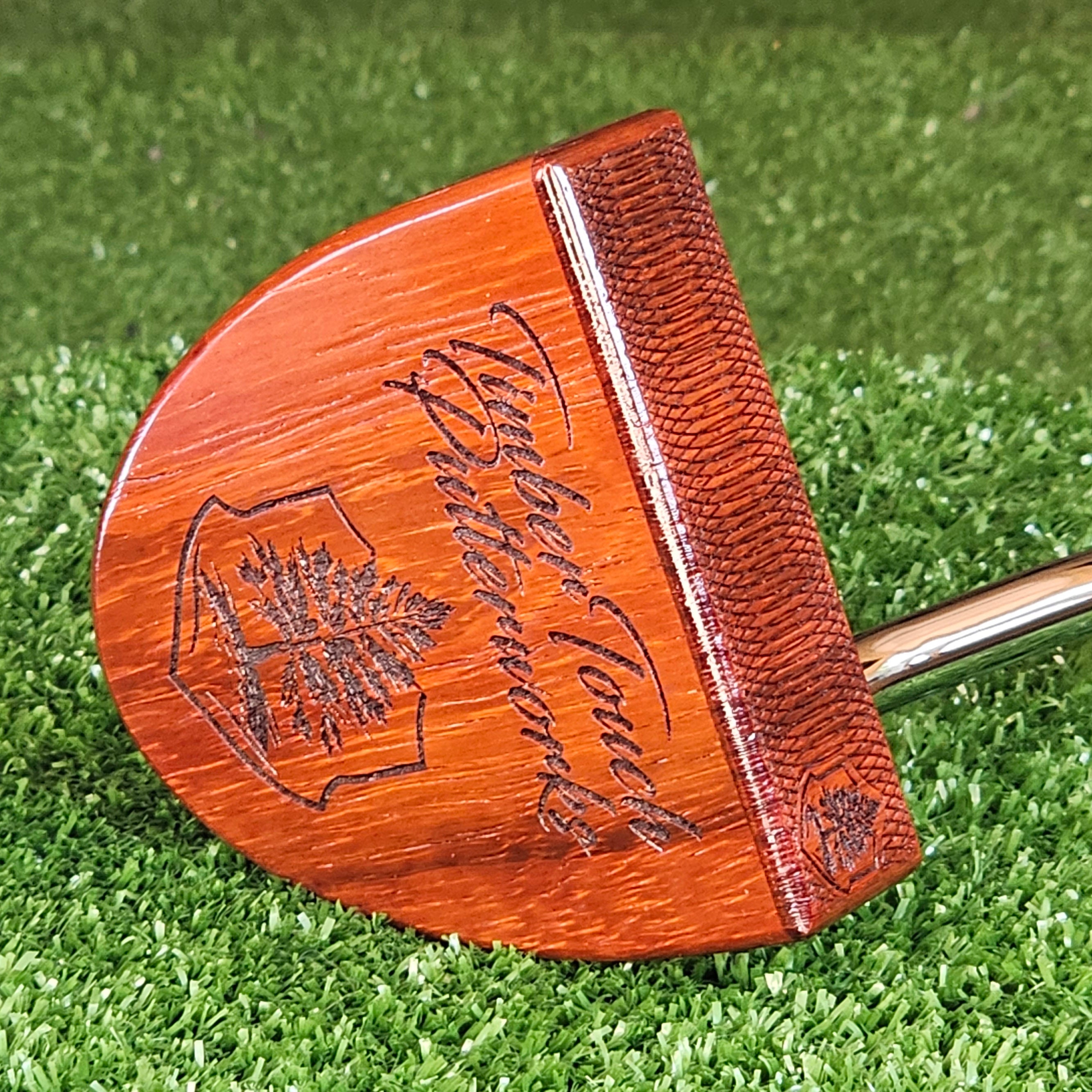 Padauk exotic wood putter with Red Cedar body Woodford golf putter