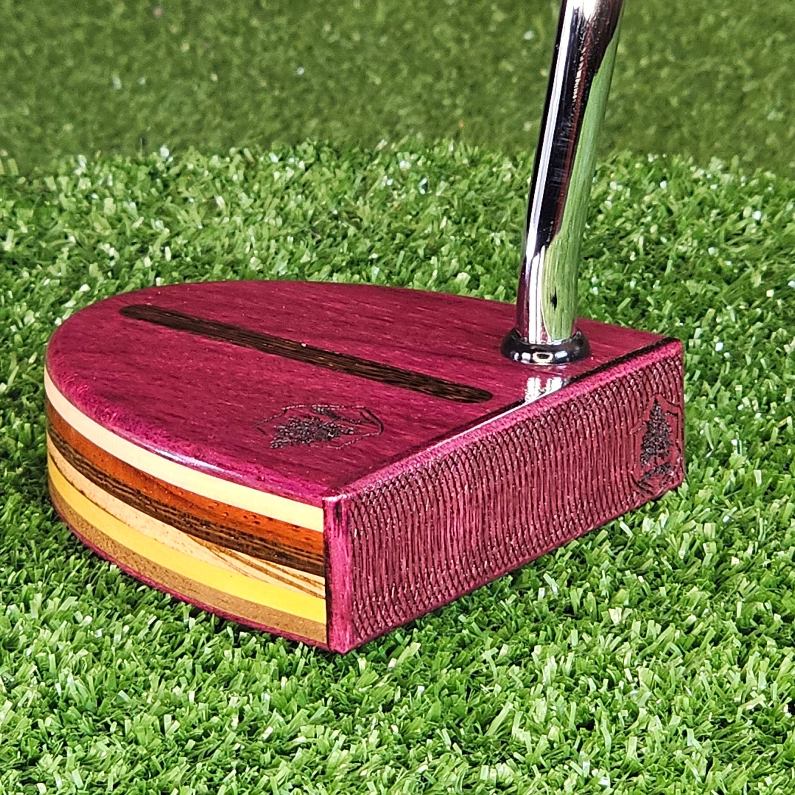 Purpleheart and various exotic wood putter woodford style golf putter