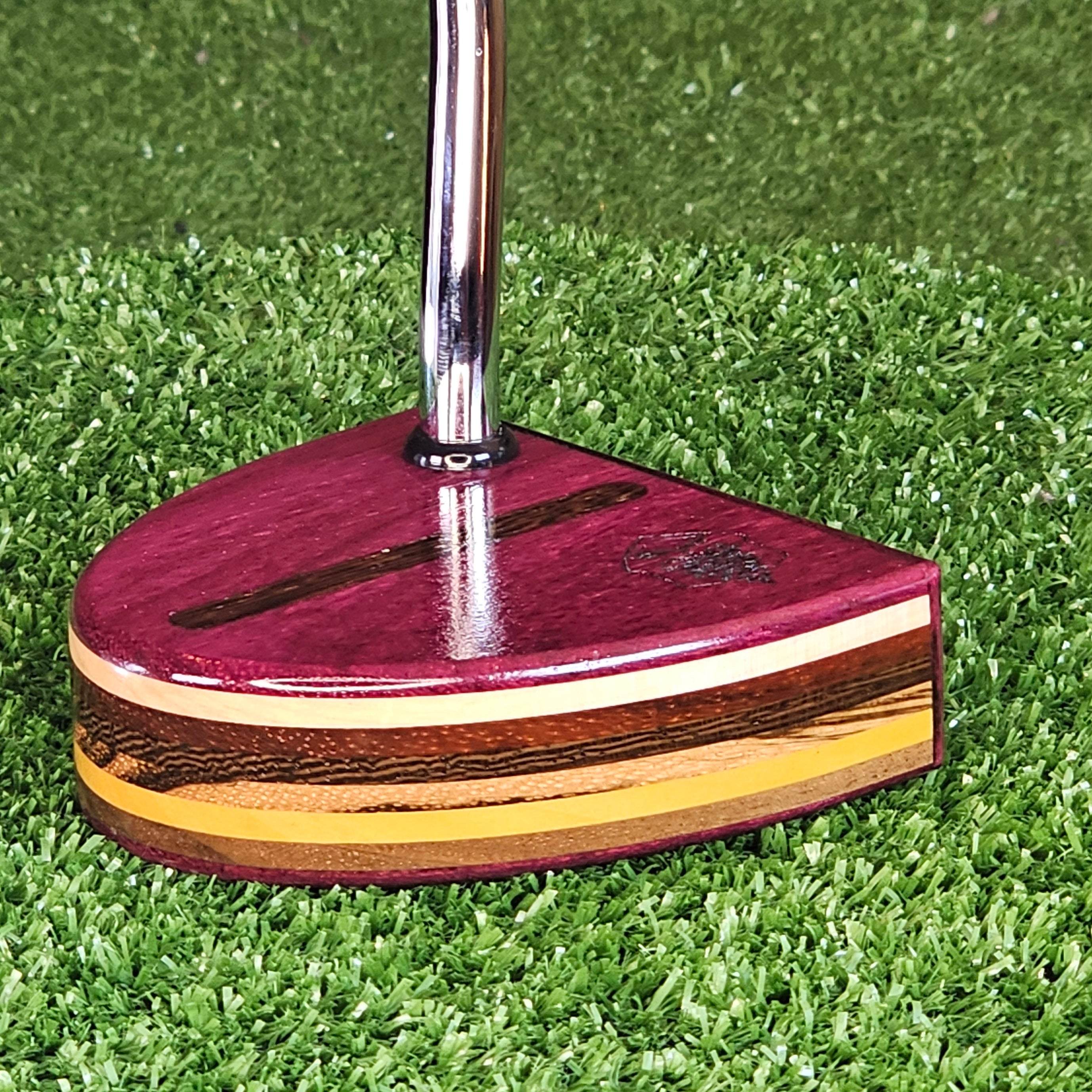 Purpleheart and various exotic wood putter woodford style golf putter