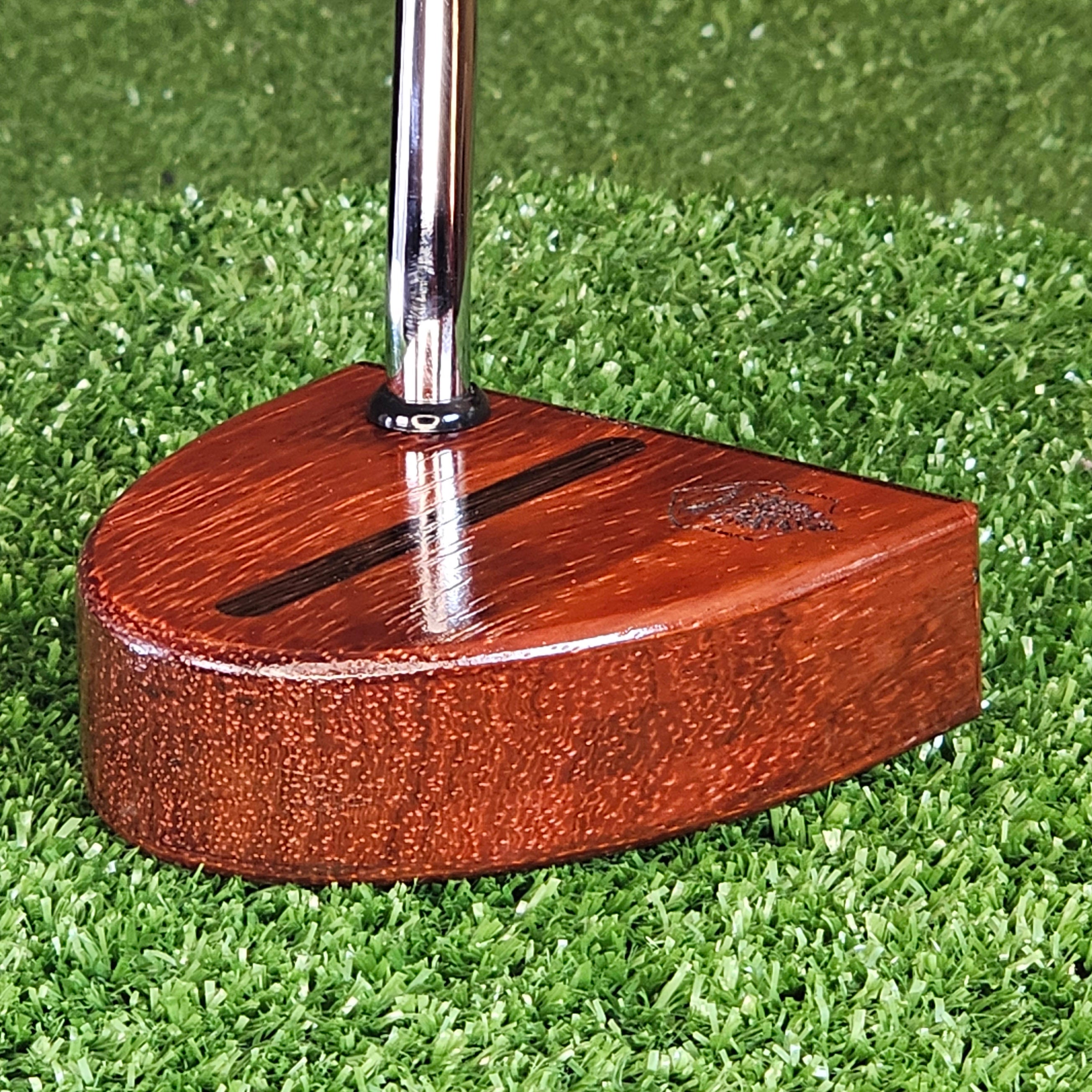 Padauk exotic wood putter Woodford style spectacular deep red
