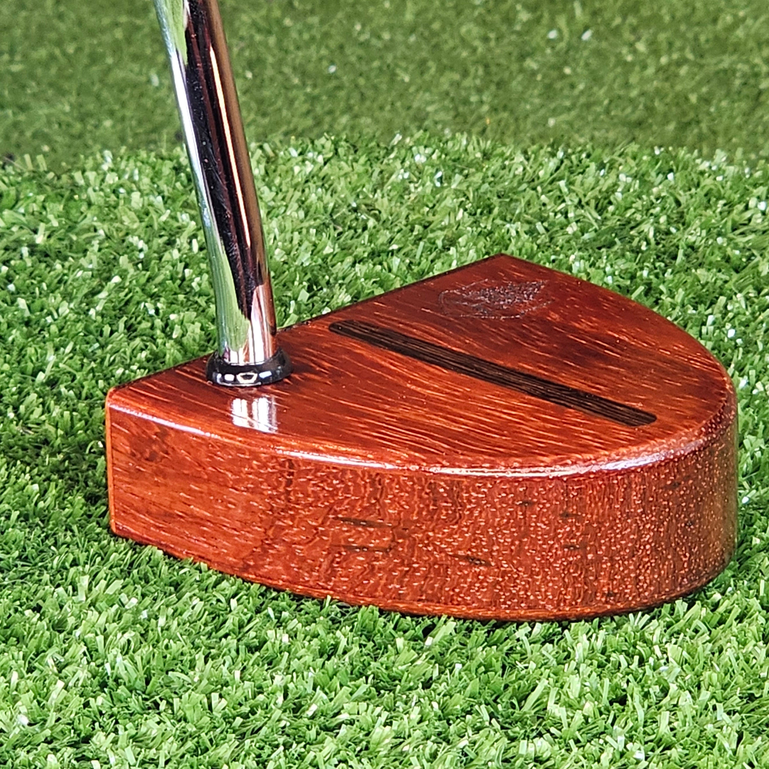 Padauk exotic wood putter Woodford style spectacular deep red