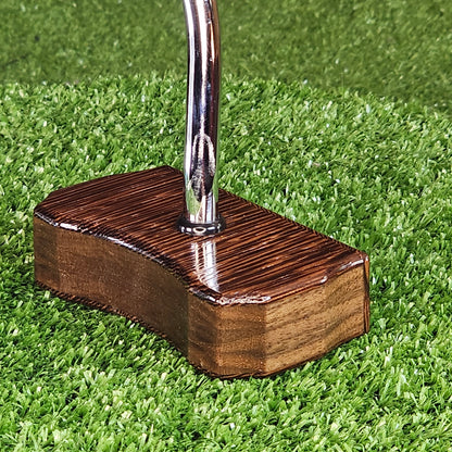 Wenge and walnut exotic wood golf putter center shaft Bladewood style