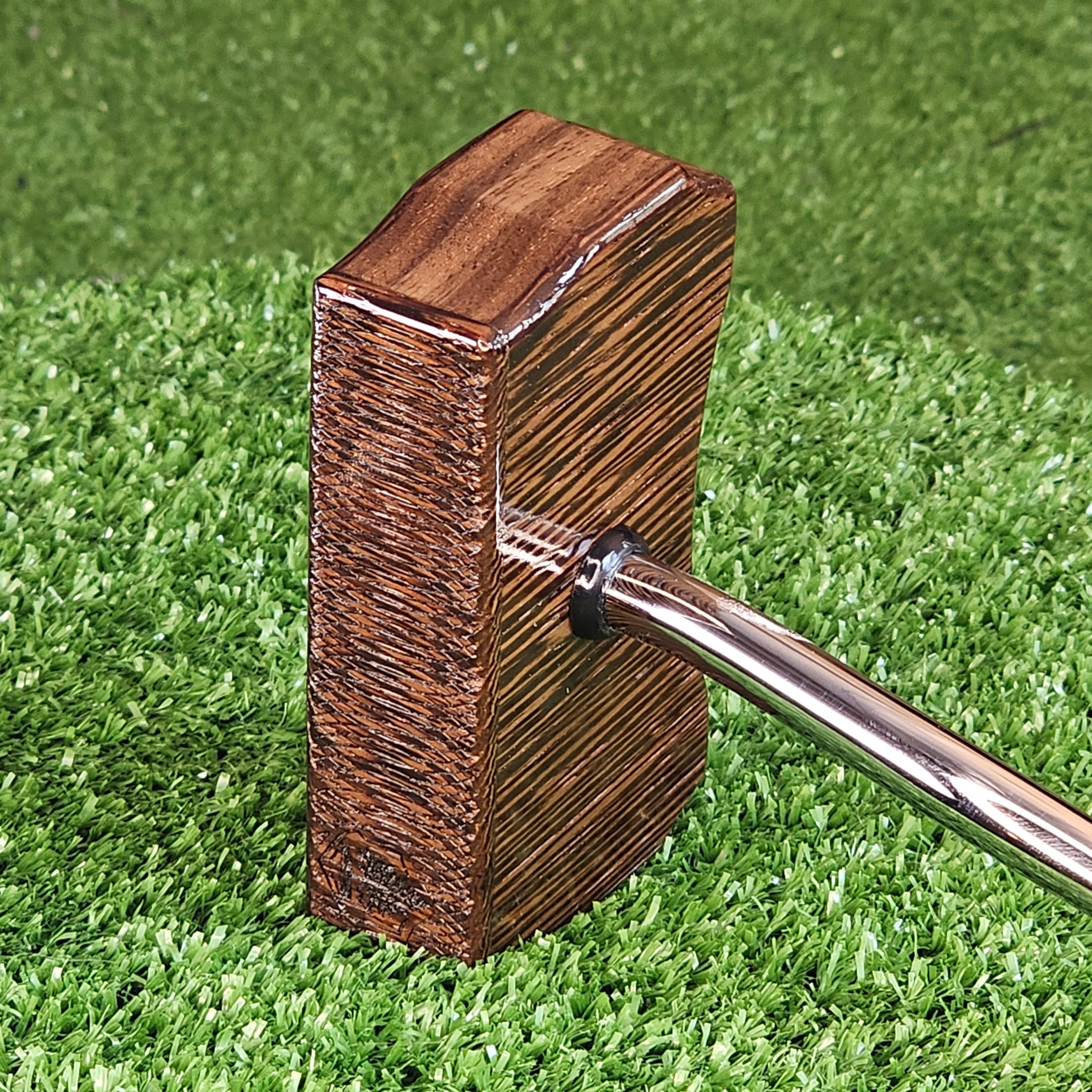 Wenge and walnut exotic wood golf putter center shaft Bladewood style