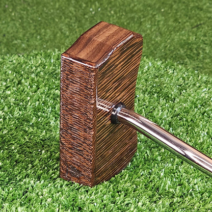 Wenge and walnut exotic wood golf putter center shaft Bladewood style