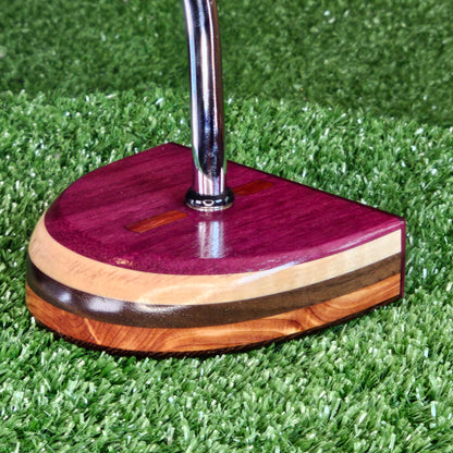 Exotic Purpleheart wood center shaft putter FATTY style