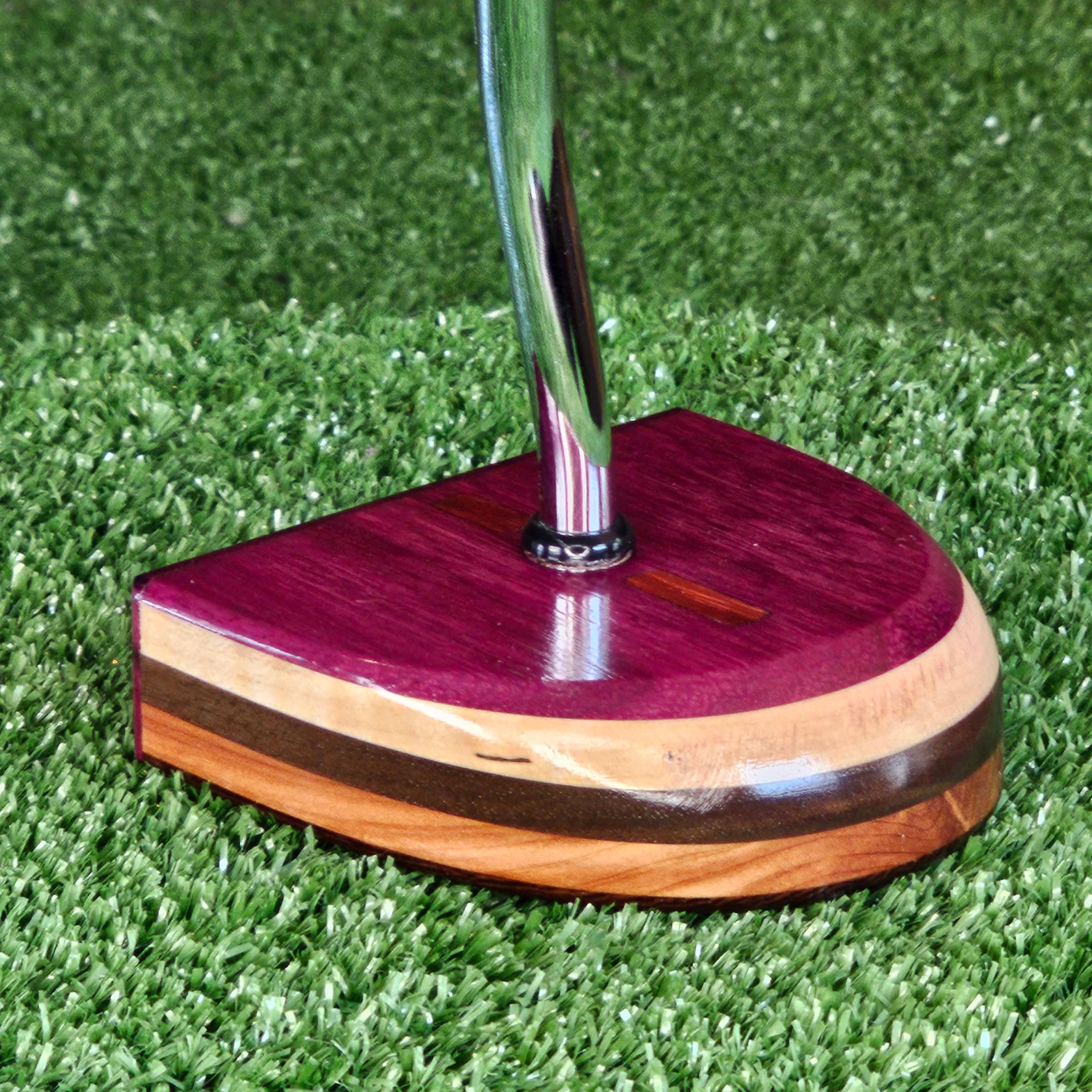 Exotic Purpleheart wood center shaft putter FATTY style