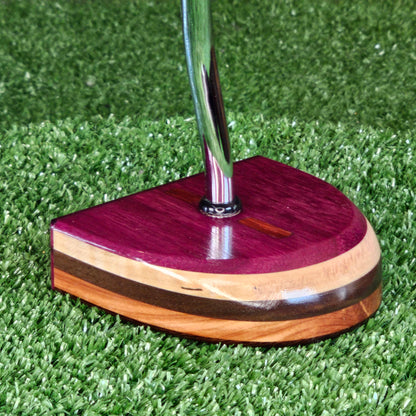 Exotic Purpleheart wood center shaft putter FATTY style