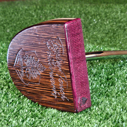 Exotic Purpleheart wood center shaft putter FATTY style