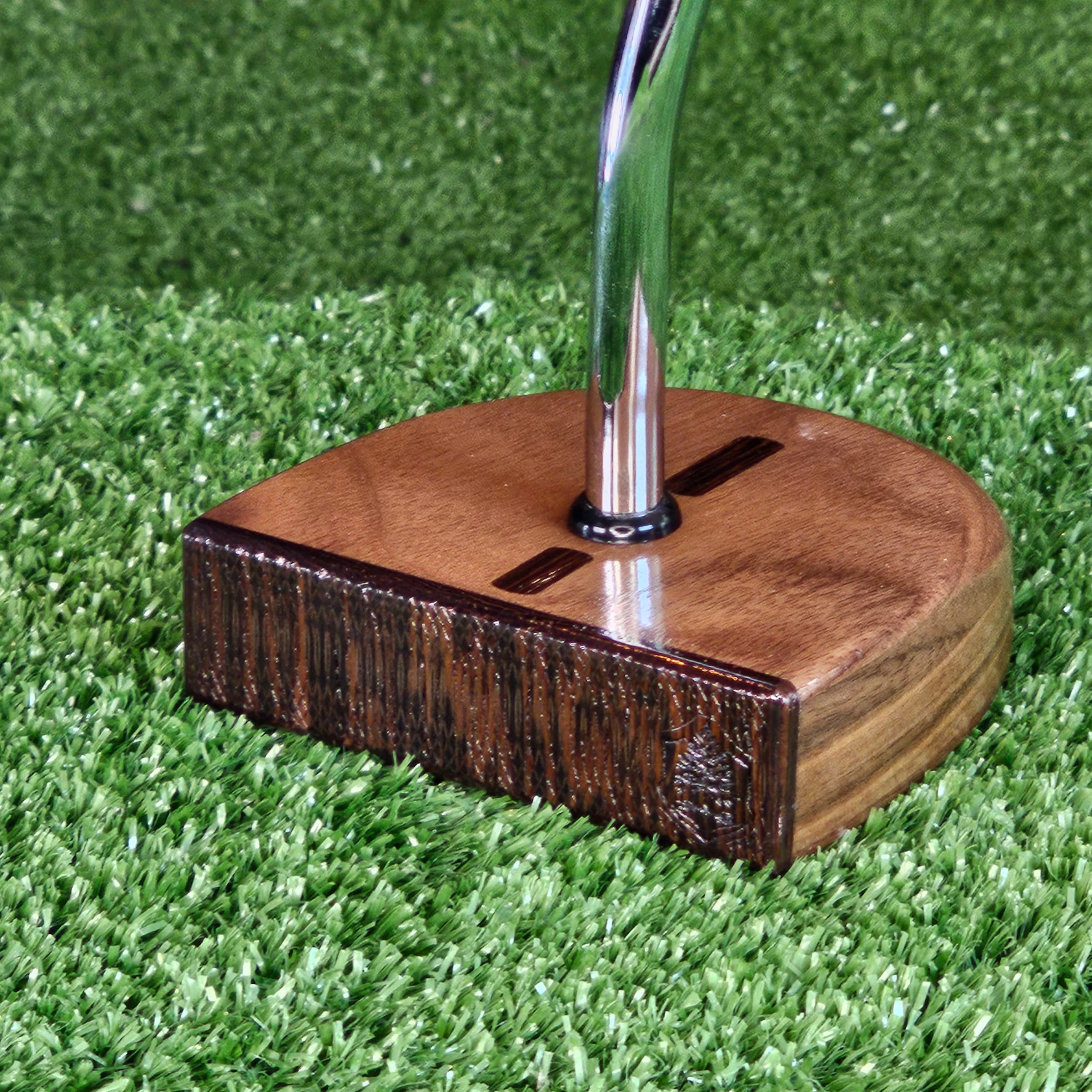 Walnut and Exotic Wenge wood center shaft putter FATTY style