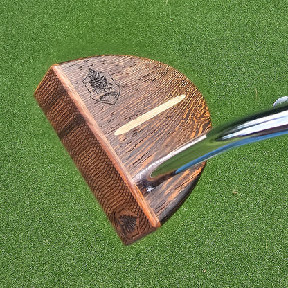 Wenge exotic wood putter with Padauk and White Limba inlay
