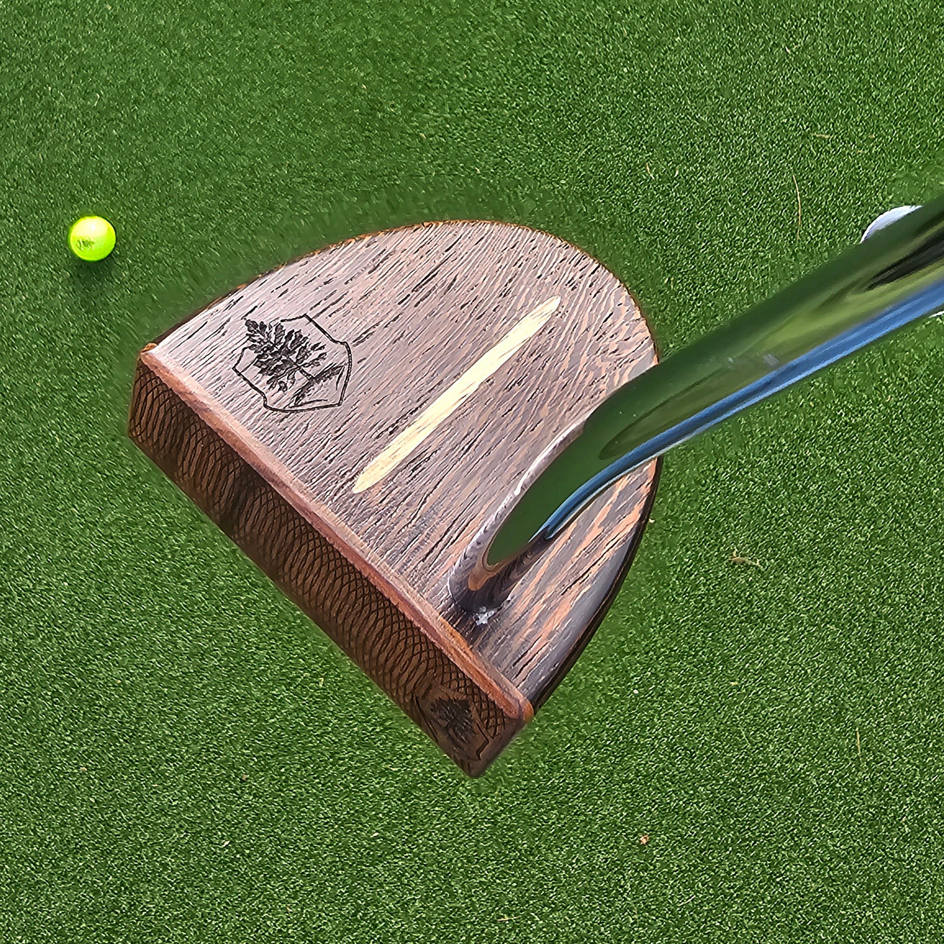 Wenge exotic wood putter with Padauk and White Limba inlay