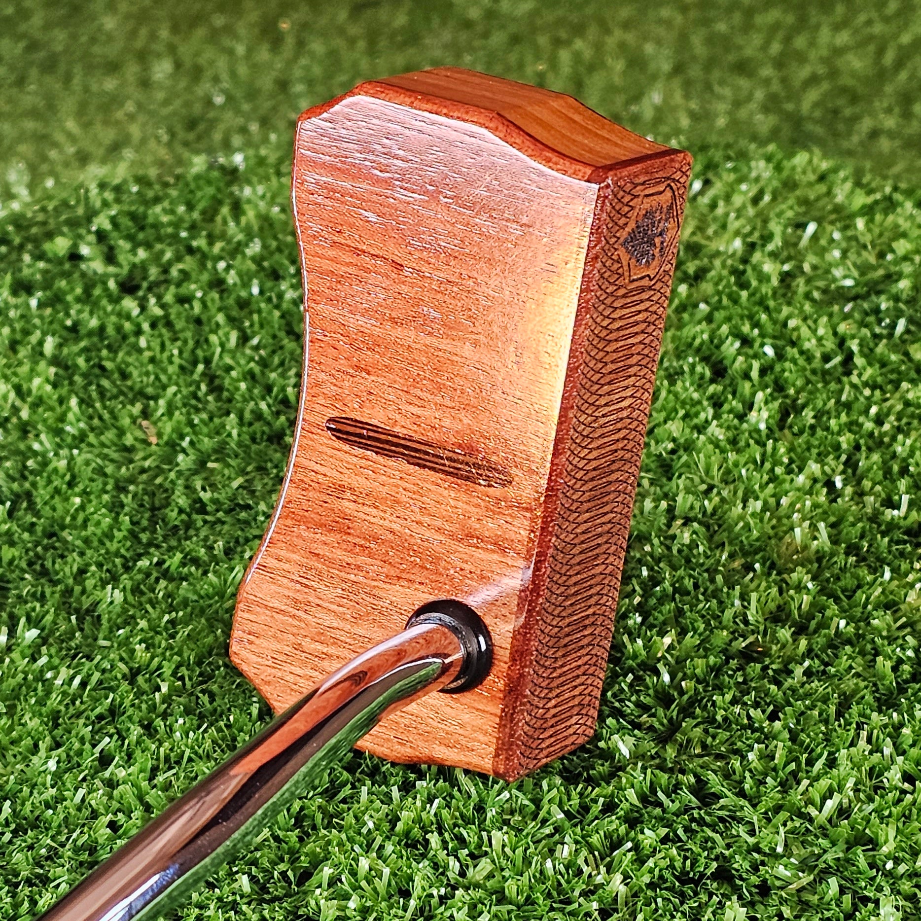 Tigerwood and Red Oak Blade wood putter LEFTY