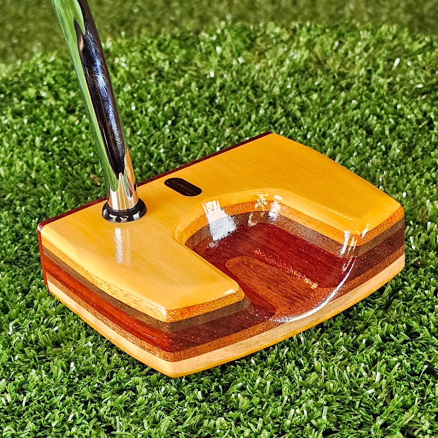 Sunstroke style Yellowheart exotic wood Woodrich Regal Putter