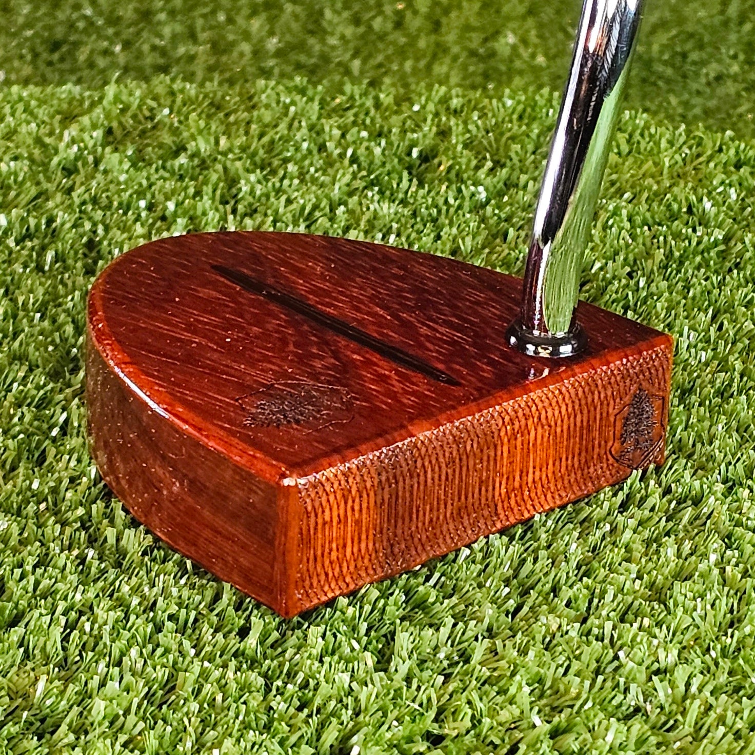 Exotic Padauk wood putter with Wenge wood inlay