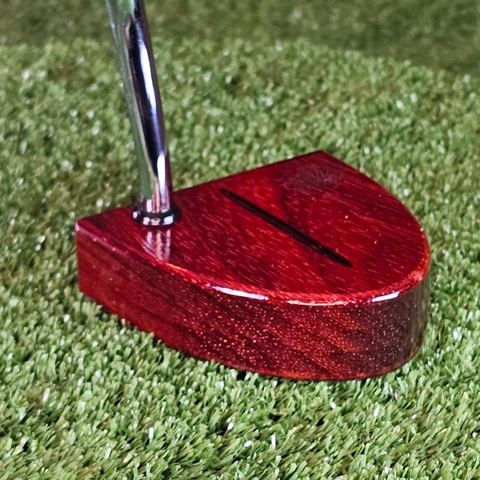 Exotic Padauk wood putter with Wenge wood inlay
