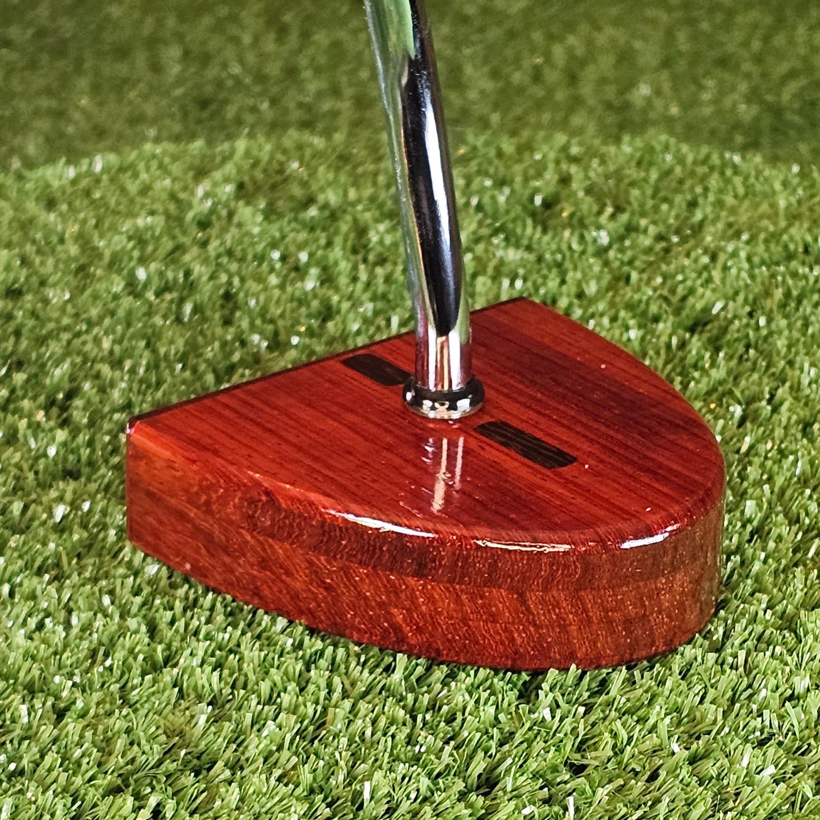 Exotic Padauk center shaft wood putter PROTOTYPE zero torque