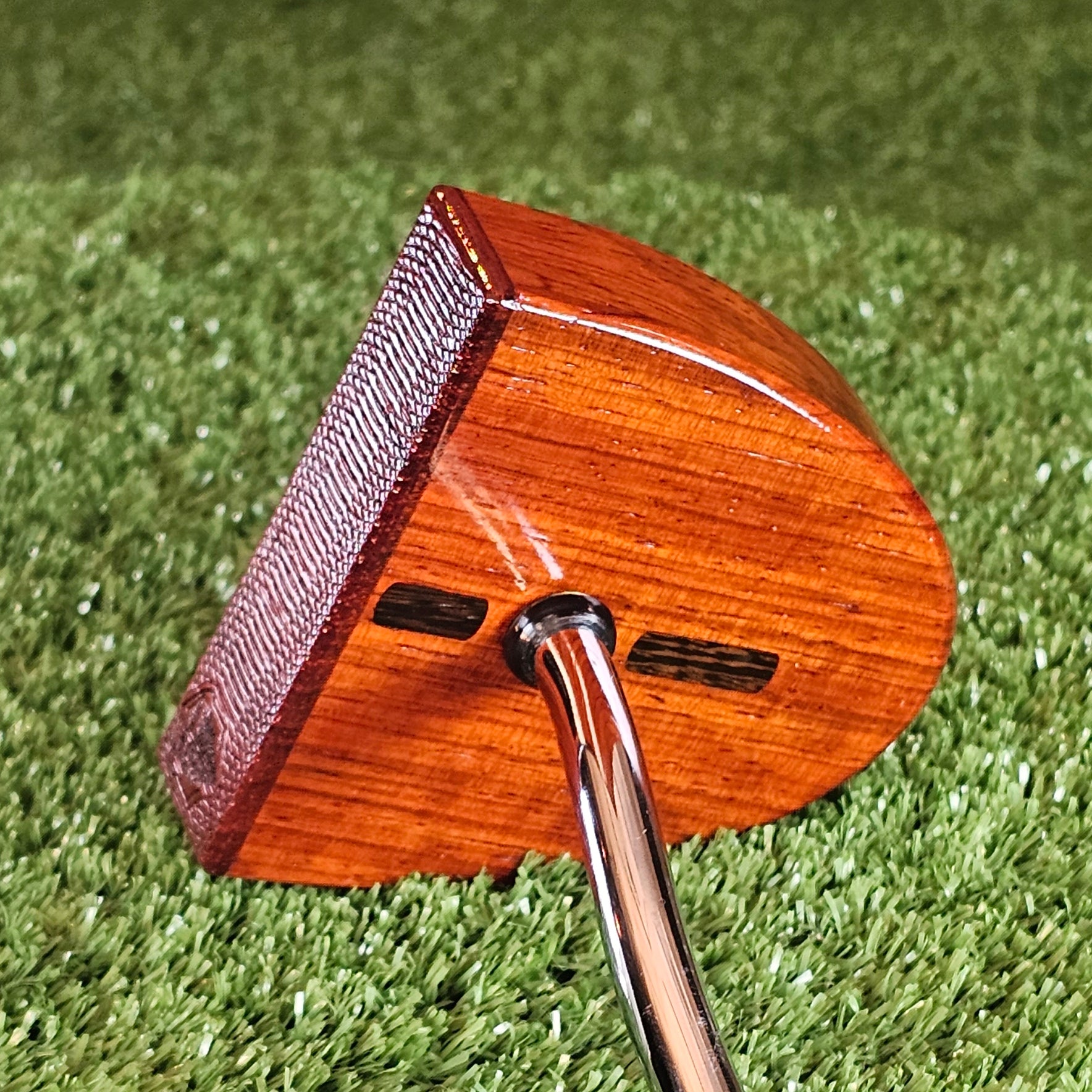 Exotic Padauk center shaft wood putter PROTOTYPE zero torque