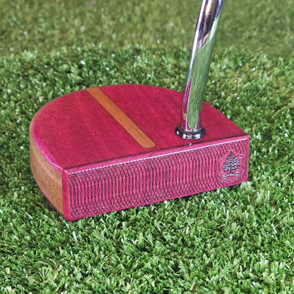 Plumbline wood putter with exotic Purpleheart and Walnut FATTY style
