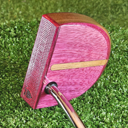 Plumbline wood putter with exotic Purpleheart and Walnut FATTY style