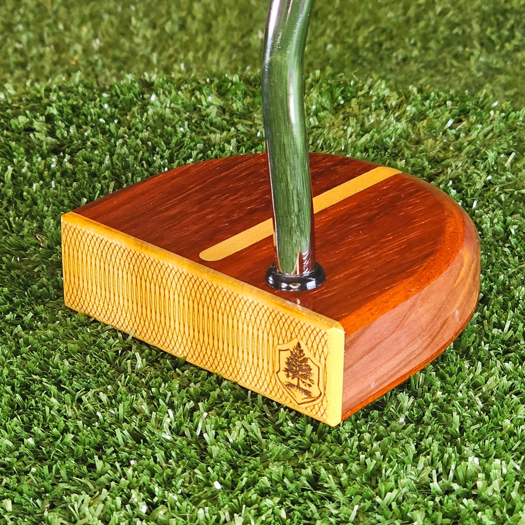 Sunfire wood putter with exotic Padauk and Yellowheart FATTY style
