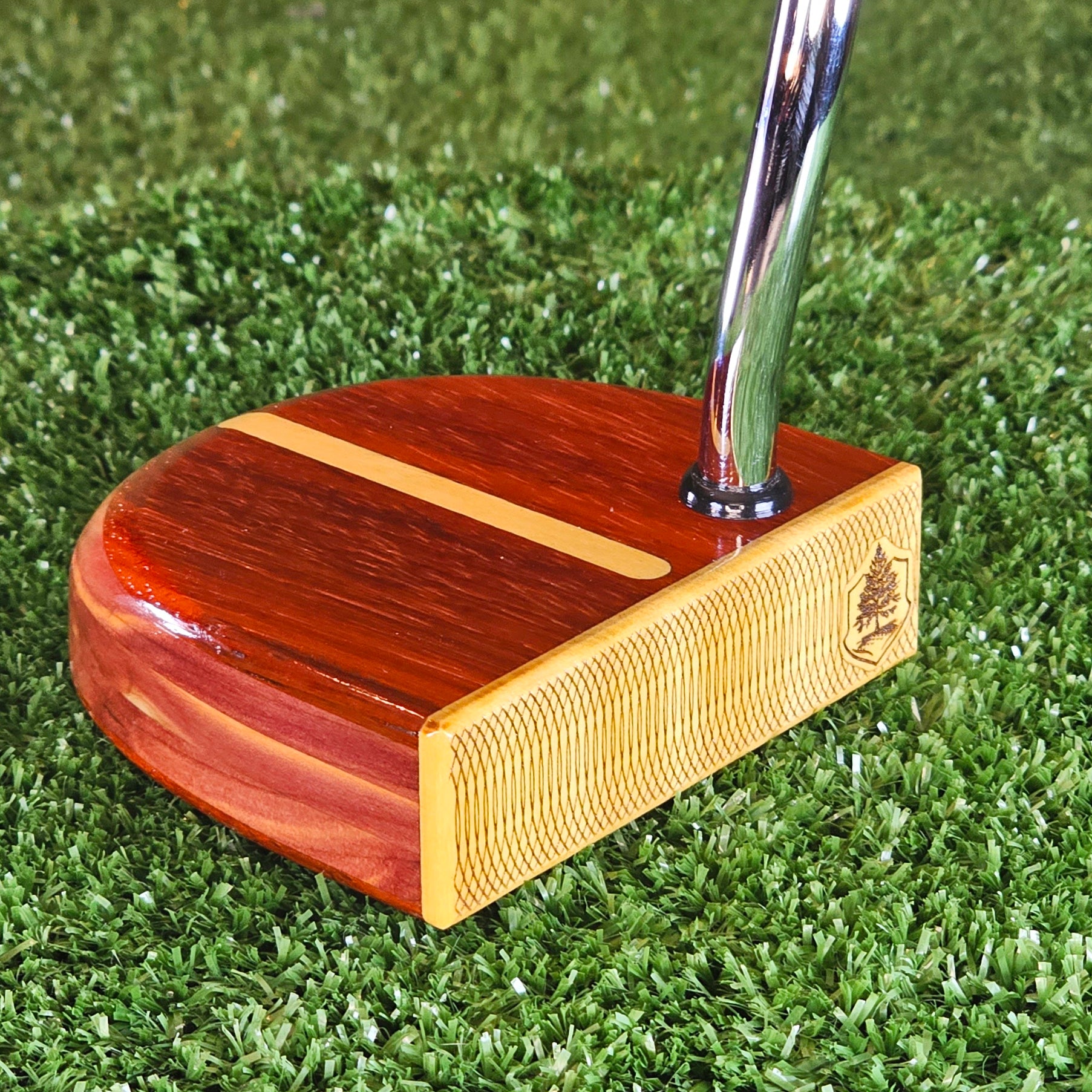 Sunfire wood putter with exotic Padauk and Yellowheart FATTY style